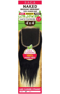 Naked 4x4 Straight Lace Closure 16"