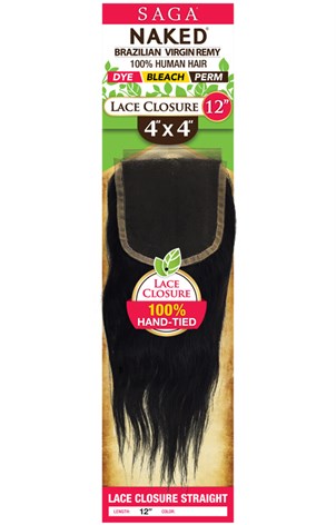 Naked 4x4 Straight Lace Closure 16